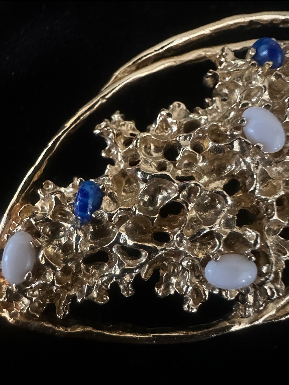 SIGNED PANETTA Cabochon Rare Brutalist Brooch - Picture 5 of 13